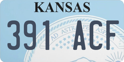KS license plate 391ACF