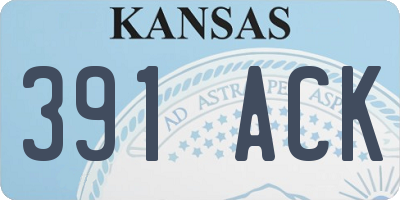 KS license plate 391ACK
