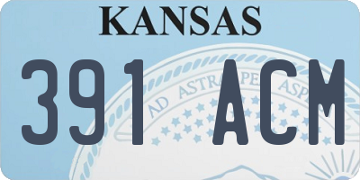 KS license plate 391ACM