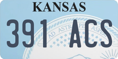 KS license plate 391ACS