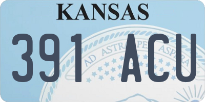 KS license plate 391ACU