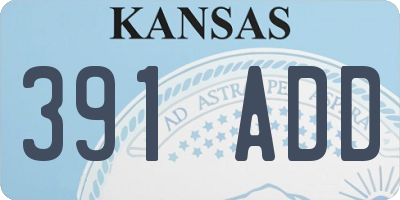KS license plate 391ADD