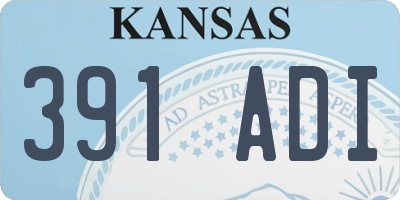 KS license plate 391ADI