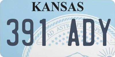 KS license plate 391ADY
