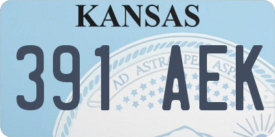 KS license plate 391AEK