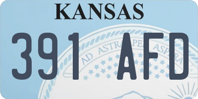 KS license plate 391AFD