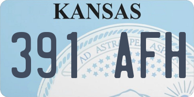 KS license plate 391AFH