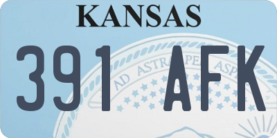 KS license plate 391AFK