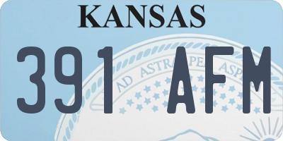 KS license plate 391AFM
