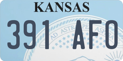 KS license plate 391AFO