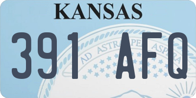 KS license plate 391AFQ