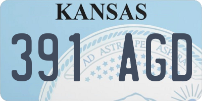 KS license plate 391AGD