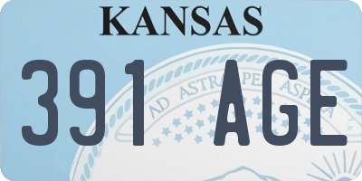 KS license plate 391AGE