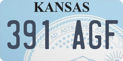 KS license plate 391AGF