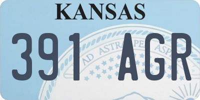 KS license plate 391AGR