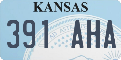 KS license plate 391AHA