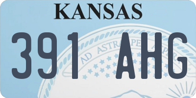 KS license plate 391AHG