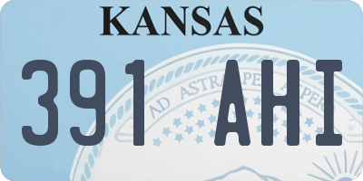 KS license plate 391AHI