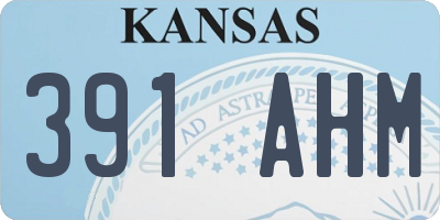 KS license plate 391AHM