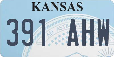 KS license plate 391AHW