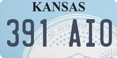 KS license plate 391AIO