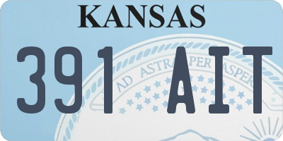 KS license plate 391AIT