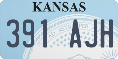 KS license plate 391AJH