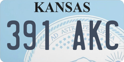 KS license plate 391AKC