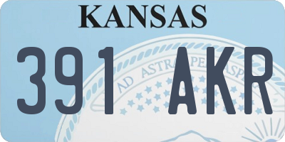 KS license plate 391AKR