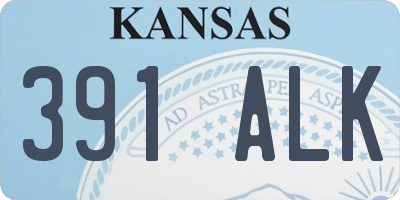 KS license plate 391ALK
