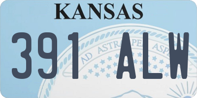 KS license plate 391ALW