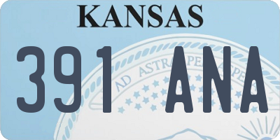 KS license plate 391ANA