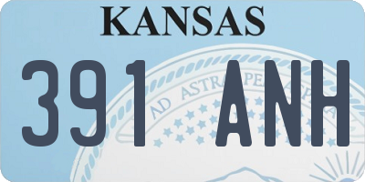 KS license plate 391ANH