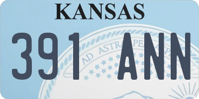 KS license plate 391ANN
