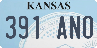 KS license plate 391ANO