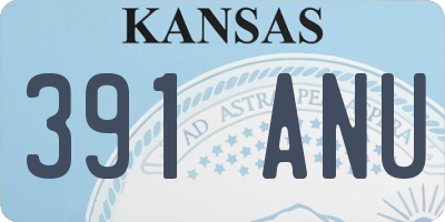 KS license plate 391ANU