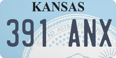 KS license plate 391ANX