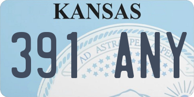 KS license plate 391ANY