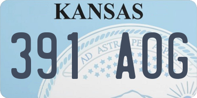 KS license plate 391AOG