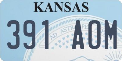 KS license plate 391AOM