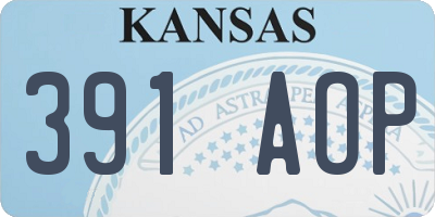 KS license plate 391AOP