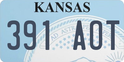KS license plate 391AOT