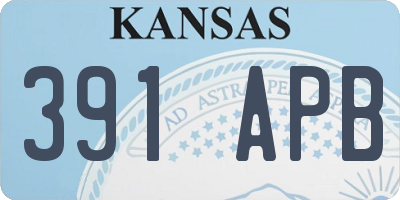 KS license plate 391APB