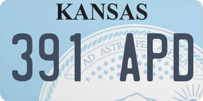 KS license plate 391APD