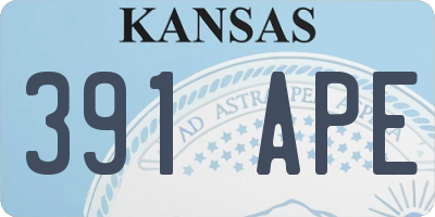 KS license plate 391APE