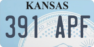 KS license plate 391APF