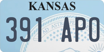 KS license plate 391APO