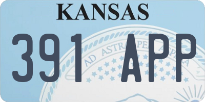 KS license plate 391APP