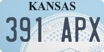 KS license plate 391APX