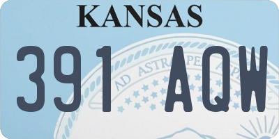 KS license plate 391AQW